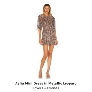 Aalia Mini Dress in Metallic Leopard